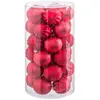 Wadiga Set de 30 boules de Noël rouges mat, brillant, paillettes - 6cm