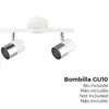 Applique Halogène 2 Éléments Couleur Chrome+Blanc Os Modèle Gu-10 Moon EDM
