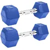 Haltère hexagonal KRF Fitness 4 kg bleu