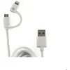 Muvit Spring Cable Cable 2 En 1 2.4A Usb/Micro-Usb/Lightning Blanc - Neuf