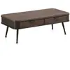 GEESE HOME Table basse en métal avec plateau et 2 tiroirs en bois