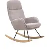 GEESE HOME Fauteuil à bascule en rose lavande, pieds en métal et hêtre