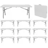 7H SEVEN HOUSE Lot 10 Tables Pliantes 180cm, Rectangulaire, Blanc, Traiteur