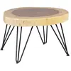 MOYCOR Table basse bicolore en bois et fer