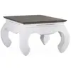 DECORATION D'AUTREFOIS Table basse en bois marron et blanc L 60 cm