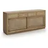 MOYCOR Buffet en bois de mindi beige 4 tiroirs 2 portes L 200 cm