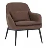 MOYCOR Fauteuil en métal noir et similicuir marron