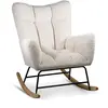 MOYCOR Fauteuil à bascule en fer et bois blanc