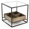 MOYCOR Table basse en aluminium et verre L 42 cm