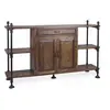 MOYCOR Buffet en bois marron et métal noir L 160 cm