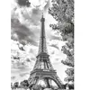 Dino Puzzle 500 pièces : Tour Eiffel en Noir et Blanc