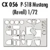 Accessoire Eduard North American P-51B Mustang (pour maquettes Revell) (fait à partir de bande jaune de Kabuki japonais) 1/72EDCX056  - Masques de ver