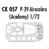 Accessoire Eduard Bell P-39 Airacobra (pour maquettes Academy) (fait à partir de bande jaune de Kabuki japonais) 1/72EDCX057  - Masques de verrières m