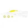 Accessoire Eduard F-16C Block 25/42 1/48 for KINETIC  1/48 7379919  - Masques de verrières maquettes avions 