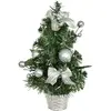 Arbre décoré avec des décorations argentées 30 cm