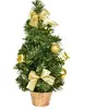 Arbre décoré avec des décorations dorées 30 cm