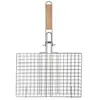 Northix - Universal barbecue basket in chromed metal with wooden handl...