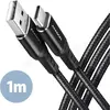 AXAGON BUCM-AM10AB USB-C zu USB-A Kabel, 1m, USB 2.0, 3A, geflochten - schwarz