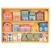 Blocs de ville en bois- Maisons, personnages et accessoires