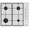 Beko - table de cuisson gaz 60cm 4 feux blanc  higg64123sw - HIGG64123SW