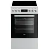 Cuisinière vitrocéramique 60l 4 feux blanc - FSE57302GWC - BEKO