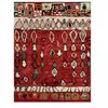 HOMEMAISON tapis salon 120x170 tissé rouge rectangle motif berbère MO 75