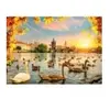 Magnolia Puzzle 1000 pièces : Cygnes près du Pont Charles