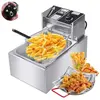 PRUMYA Friteuse électrique domestique 2500 W avec panier 6 L en acier ...