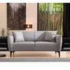 MENZZO Canapé 2 places avec 2 coussins Torga Tissu Gris