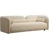 Menzzo Canapé 3 Places avec 2 Coussins Rossetti Tissu Bouclette Blanc crème