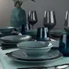 Merkloos / Sans marque Service de table 18 pièces Ameil Porcelaine tacheté Bleu et Marron TU