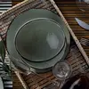 Merkloos / Sans marque Service de table 18 pièces sozian 100% porcelaine tacheté vert et noir