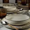VENTE-UNIQUE Hermia Concept - Service de table écru en Porcelaine - 18 pièces T.U