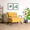 MENZZO Fauteuil convertible Yolanda Métal Noir et Tissu Jaune