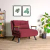 MENZZO Fauteuil convertible Yolanda Métal Noir et Tissu Bordeaux