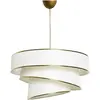 MENZZO Suspension 3 cylindres design oblique Inconditus Ø40cm Blanc et Or