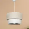 OPVIQ Suspension abat-jour - MENZZO - Yolky - Métal Blanc - Tissu Blanc - 30 cm de diamètre