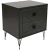 Woody Fashion MENZZO Table de chevet Akilina H55cm Métal Noir et Bois Anthracite