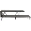 MENZZO Meuble TV 2 étagères Cayena 120cm Métal Noir et Bois Anthracite