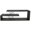 MENZZO Meuble TV 2 étagères Loiria 120cm Métal Noir et Bois Anthracite