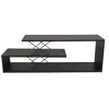 MENZZO Meuble TV 2 étagères Loiria 120cm Métal Noir et Bois Marron foncé