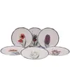 HERMIA Assiette en céramique vintage flower 25 cm (lot de 6) Iret