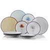 Hermia Concept - 6 Assiettes à dessert & 6 Plats en Porcelaine multico...