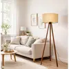 MULTIMARQUES Lampadaire - MENZZO - Tympanum trépied - Bois Marron et Beige - LED - Contemporain - Design