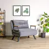 MENZZO Fauteuil convertible Yolanda Métal Noir et Tissu Gris