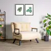 MENZZO Wooden Art - Fauteuil convertible Sando crème - 60x50x42 cm T.U