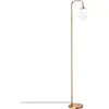 MULTIMARQUES Lampadaire - MENZZO - Rodres - Métal Or antique - Verre Blanc - H146cm