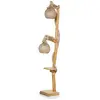MENZZO Lampadaire avec tablette 2 lampes Tilia H156cm Bois et Jute Naturel