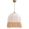 MENZZO Suspension Wala D30cm Métal Or et Cotton Blanc et Beige