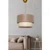 MENZZO Suspension Clara base Or avec abat-jour Ø30cm bicolore Taupe et beige